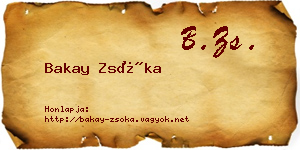 Bakay Zsóka névjegykártya
